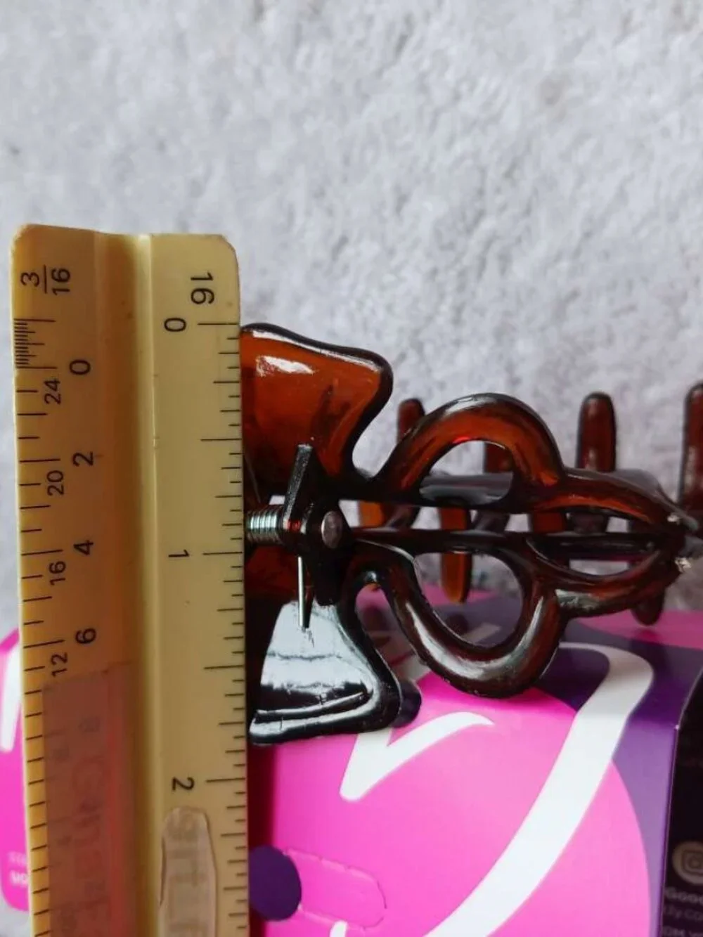 3 Goody Large Claw Clips Hair Jaw Glossy Plastic Black Clear Tortoiseshell Brown